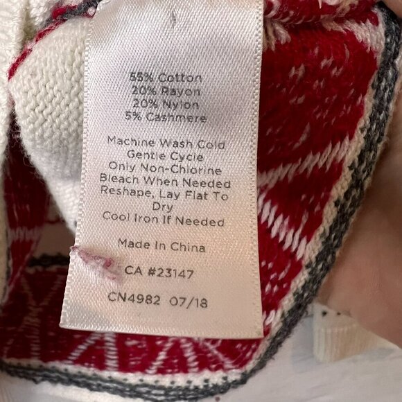 Talbots Sweater Womens Size MP Criss Cross Fair Isle Long Sleeve Cashmere Blend - Picture 14 of 15